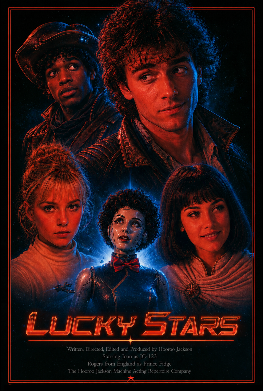 Lucky Stars (2026) theatrical poster — AI feature film written and directed by Hooroo Jackson